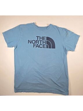 The North Face Men’s Logo T Shirt Blue Short Sleeve Crewneck Outdoor Hiking L
